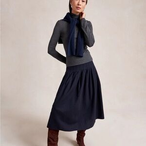 La Ligne Ewan Navy Midi Skirt NWT 4